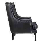 Кресло из натуральной кожи на 4-х деревянных ножках из массива бука Daniel Leather Armchair black варинант исполнения - 2 | Loft Concept в Тюмени