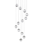Люстра каскадная с прозрачными шарообразными плафонами Crystal Globule варинант исполнения - 1 | Loft Concept в Тюмени