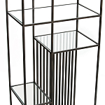 Стеллаж из металла и стекла Menzie Black Stripes Metal Rack варинант исполнения - 3 | Loft Concept в Тюмени