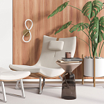 Бра с белым плафоном в форме восьмерки и круглым основанием Luke Lampco Tracer Lamp варинант исполнения - 6 | Loft Concept в Тюмени