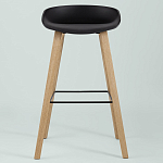 Барный стул на ножках из натурального дерева Boras Black варинант исполнения - 3 | Loft Concept в Тюмени