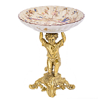 Чаша с цветочным орнаментом на ножке в виде бронзового ангела Eden Garden варинант исполнения - 1 | Loft Concept в Тюмени