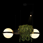 Подвесной светильник с 2-мя шарообразными плафонами и цилиндрическим спотом Light of Еyes варинант исполнения - 5 | Loft Concept в Тюмени