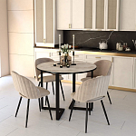 Стол обеденный раздвижной со столешницей бежевый мрамор Magali варинант исполнения - 4 | Loft Concept в Тюмени