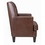 Кресло из натуральной кожи c мягкими подлокотниками на 4-х деревянных ножках из массива бука Joseph Armchair brown варинант исполнения - 2 | Loft Concept в Тюмени