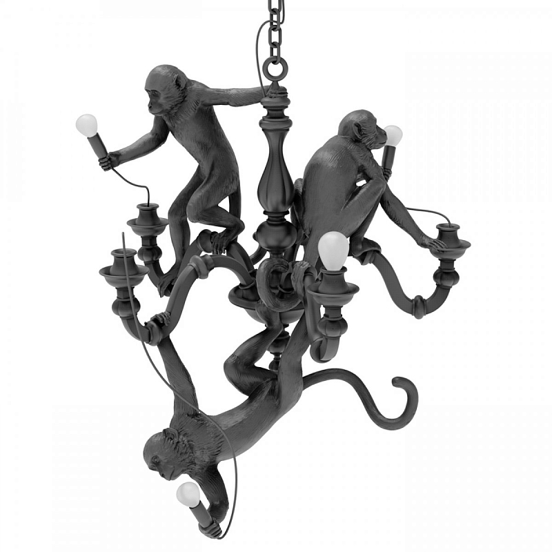 Люстра Seletti Monkey Chandelier Black Черный Люстра Seletti Monkey Chandelier Black Черный в Тюмени | Loft Concept