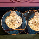 Зеркало настенное в раме золотого цвета с декором птица на ветке Mirror Portal варинант исполнения - 3 | Loft Concept в Тюмени