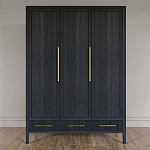 Большой Шкаф Primo Черный дуб с 3 дверьми и 3 выдвижными ящиками варинант исполнения - 1 | Loft Concept в Тюмени