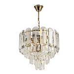 Люстра многоярусная с овальными прозрачными подвесками 36 см Harmonica варинант исполнения - 2 | Loft Concept в Тюмени