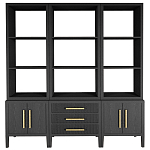 Модульный стеллаж Primo из трех составных элементов Черный дуб варинант исполнения - 1 | Loft Concept в Тюмени