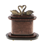 Часы настольные из натурального камня с декором в виде двух лебедей Swans Stone Clock варинант исполнения - 7 | Loft Concept в Тюмени