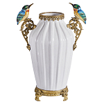 Ваза белого цвета из фарфора с птичкми White Garden варинант исполнения - 1 | Loft Concept в Тюмени