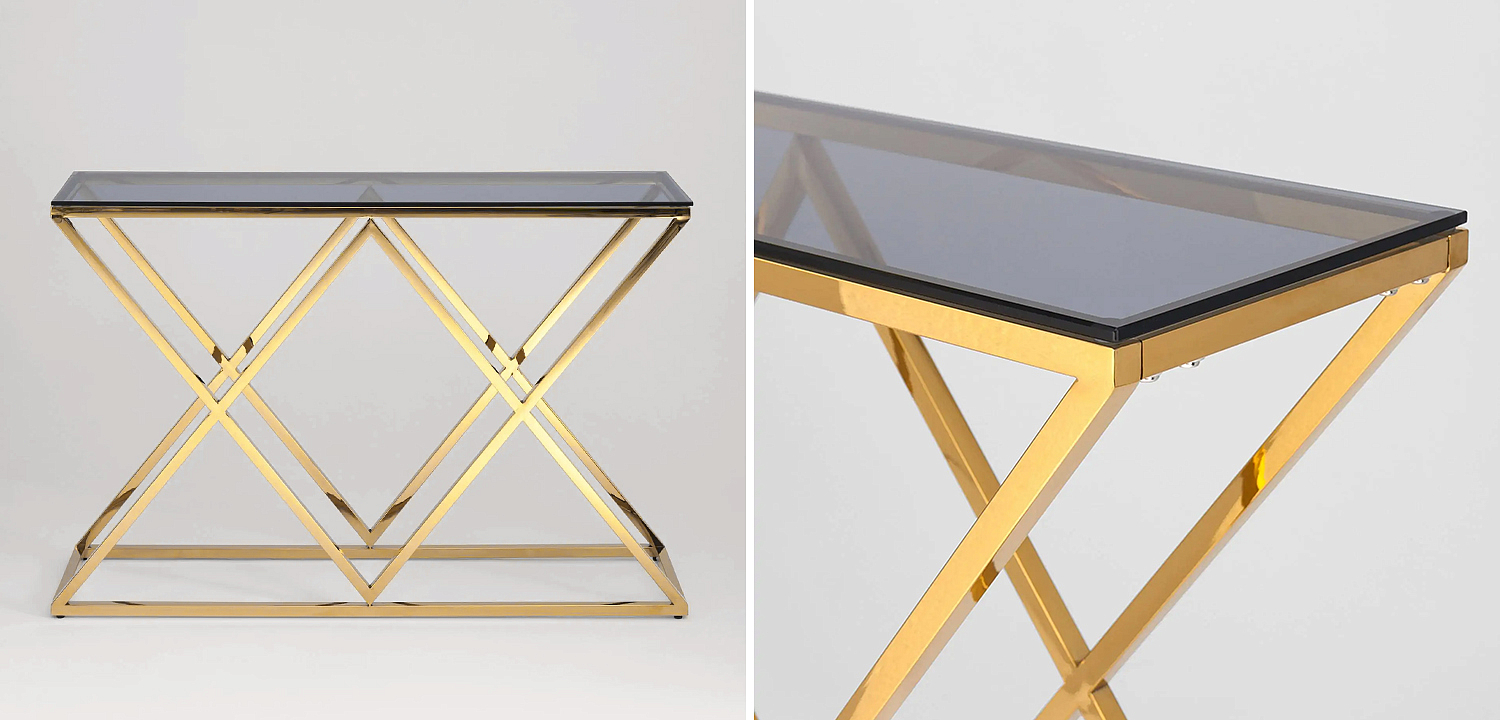 Консоль Geometry Rhombus Gold Консоль Geometry Rhombus Gold - Loft-Concept в Тюмени