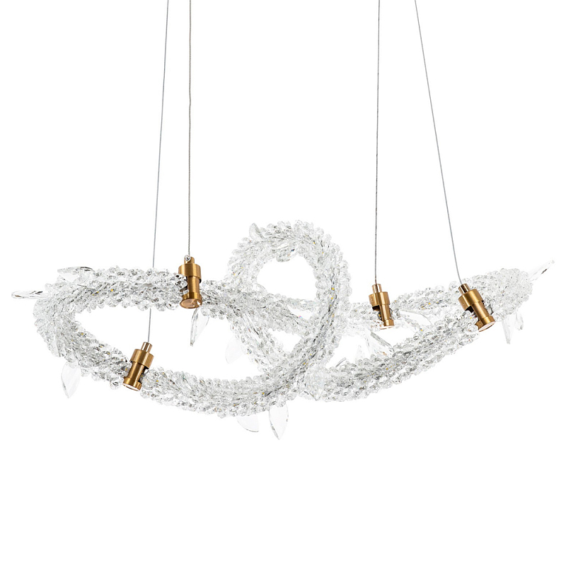 Фигурная люстра украшенная кристаллами из хрусталя Gilbertine Crystals Curly Ring Chandelier Прозрачный Латунь Фигурная люстра украшенная кристаллами из хрусталя Gilbertine Crystals Curly Ring Chandelier Прозрачный Латунь в Тюмени | Loft Concept