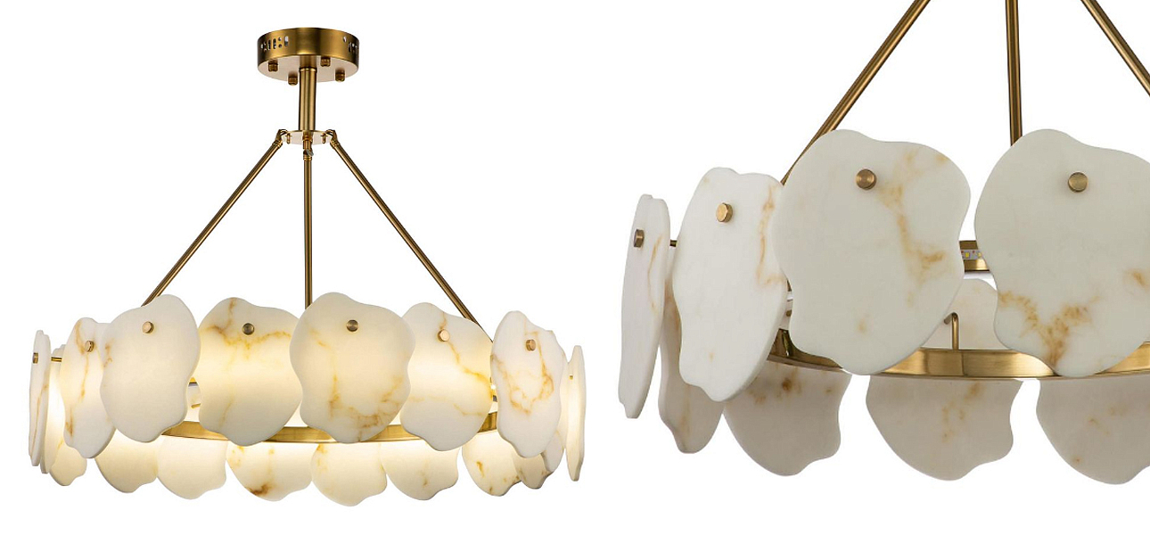 Люстра Мрамор Lucretia Marble Round Chandelier 80 см Люстра Мрамор Lucretia Marble Round Chandelier 80 см - Loft-Concept в Тюмени