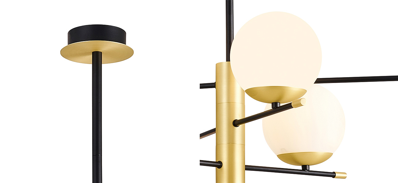 Люстра Черная с Золотом Spike Balls Hanging 6 Lamp Люстра Черная с Золотом Spike Balls Hanging 6 Lamp - Loft-Concept в Тюмени