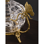 Конфетница из прозрачного рельефного стекла с ручками в виде стрекоз и фигуркой лебедя Eden Garden варинант исполнения - 4 | Loft Concept в Тюмени