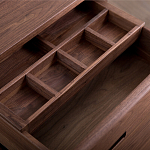 Прикроватный столик деревянный с 2-мя ящиками Moon Walnut Furniture варинант исполнения - 1 | Loft Concept в Тюмени