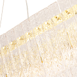 Люстра подвесная овальная с рельефными стеклянными панелями и золотым металлическим каркасом Textured Glass Chandelier варинант исполнения - 3 | Loft Concept в Тюмени