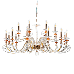 Люстра с 18-ю лампочками и изогнутыми прозрачными элементами из стекла Twisted Glass Candles Chandelier варинант исполнения - 1 | Loft Concept в Тюмени