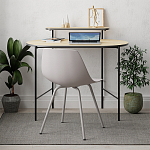 Стол письменный овальной формы с полкой LOUB WORKING TABLE BLACK OAK варинант исполнения - 2 | Loft Concept в Тюмени