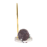 Часы настольные с шариковой металлической ручкой из натурального камня Stone Clock варинант исполнения - 3 | Loft Concept в Тюмени