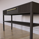 Дизайнерская Консоль с полкой и ящиком Primo Темный орех варинант исполнения - 5 | Loft Concept в Тюмени