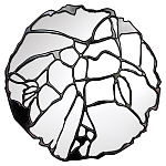 Зеркало кругле в декоративной раме чёрного цвета Black Ratio варинант исполнения - 1 | Loft Concept в Тюмени