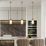 Подвесной светильник светодиодный с цилиндрическим плафоном Stone Helios варинант исполнения - 6 | Loft Concept в Тюмени