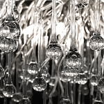 Люстра подвесная с прозрачными стеклянными подвесками в форме капель Диаметр 80 см Droplet Chandelier варинант исполнения - 10 | Loft Concept в Тюмени