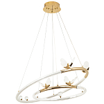 Кольцевая люстра с декором в виде бабочек Glass Butterflies Two Rings Chandelier варинант исполнения - 2 | Loft Concept в Тюмени