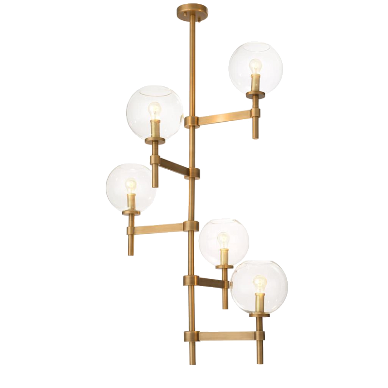 Люстра Chandelier Jade Cascade Латунь Античная полированная Прозрачное Стекло Люстра Chandelier Jade Cascade Латунь Античная полированная Прозрачное Стекло в Тюмени | Loft Concept