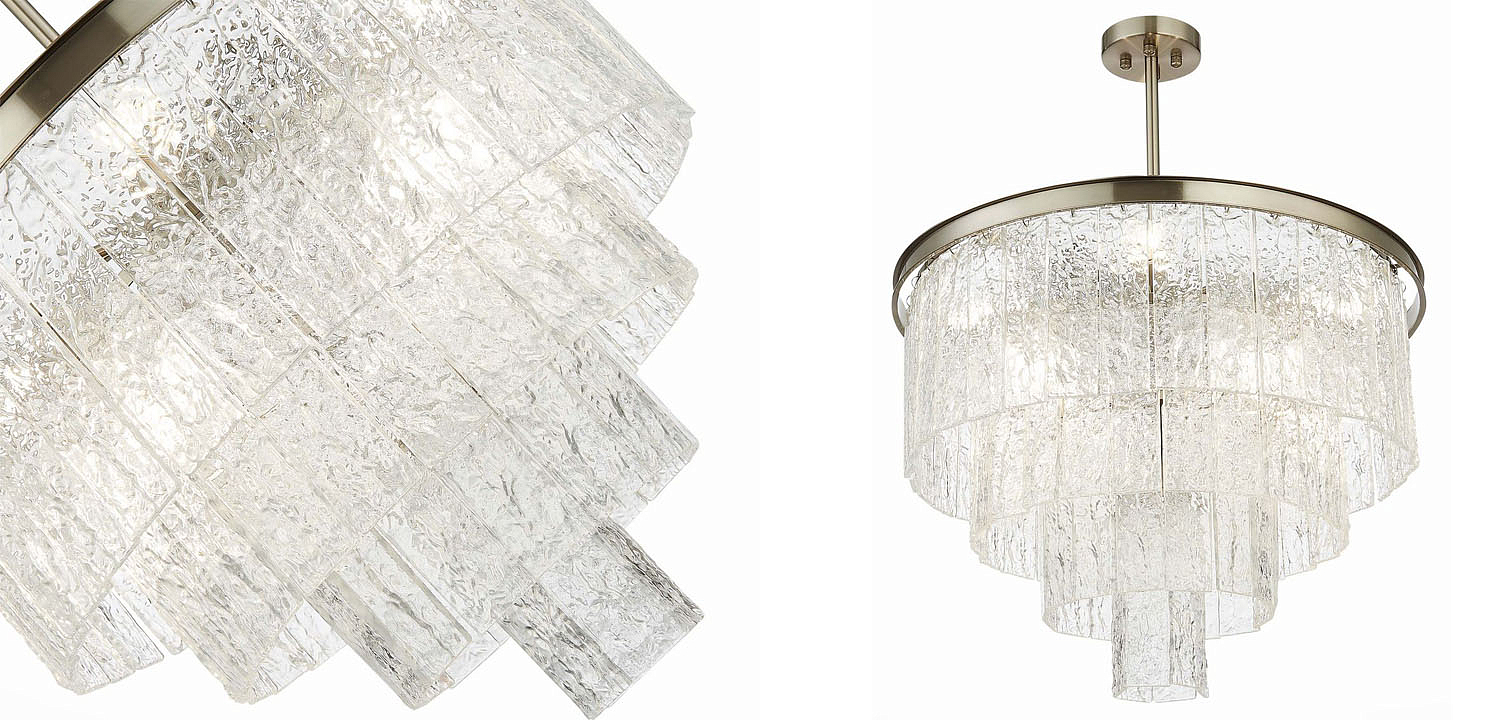 Люстра Renea Textured Glass Chandelier Nickel D60 Люстра Renea Textured Glass Chandelier Nickel D60 - Loft-Concept в Тюмени