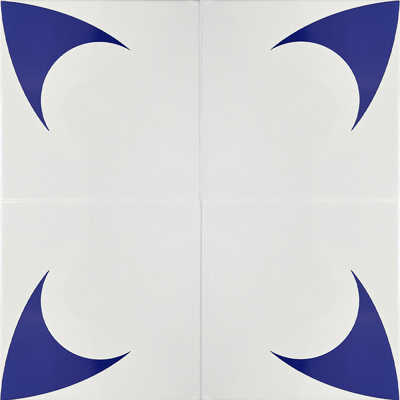 Дизайнерская плитка с узором Комета 2 Белый Синий в Тюмени | Loft Concept 