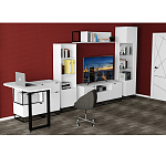 Стеллаж книжный белый с 3-мя открытыми полками и дверкой Strict Lines варинант исполнения - 6 | Loft Concept в Тюмени