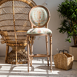 Барный стул из массива бука светло-зеленый с растительным орнаментом Raffael Angel Green Bar stool варинант исполнения - 7 | Loft Concept в Тюмени