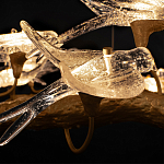 Люстра подвесная с прозрачными стеклянными птичками на ветвях Диаметр 80 см Serip Voa варинант исполнения - 10 | Loft Concept в Тюмени