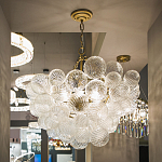 Люстра подвесная с рифлёными стеклянными шарами в форме воздушного облака Berries Chandelier варинант исполнения - 4 | Loft Concept в Тюмени