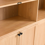 Книжный шкаф из массива сосны с металлической лестницей Burton Wood Cabinet варинант исполнения - 7 | Loft Concept в Тюмени