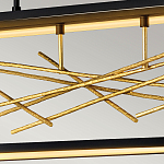 Люстра прямоугольная черного цвета с декором в виде ветвей в золотой отделке Hinkley варинант исполнения - 6 | Loft Concept в Тюмени