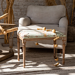 Банкетка из массива бука светло-зеленая с растительным орнаментом Raffael Angel Floral Banquette варинант исполнения - 6 | Loft Concept в Тюмени