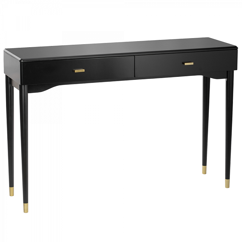 Консоль Console Two Drawers Черный Глянцевое золото Консоль Console Two Drawers Черный Глянцевое золото в Тюмени | Loft Concept