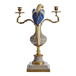 Подсвечникв образе попугая из фарфора с бронзовыми элементами Eden Garden варинант исполнения - 3 | Loft Concept в Тюмени