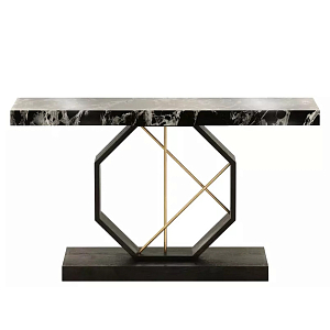 Консоль чёрная с геометрическим основанием Josette