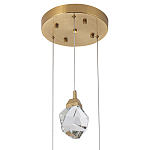 Подвесной светильник с 3-мя хрустальными плафонами Esme Crystal Brass Trio Hanging lamp варинант исполнения - 2 | Loft Concept в Тюмени