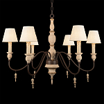 Люстра на металлическом основании с 6-ю белыми тканевыми абажурами Terrain варинант исполнения - 6 | Loft Concept в Тюмени