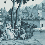 Обои ручная роспись Views of Italy Mare Verde варинант исполнения - 1 | Loft Concept в Тюмени