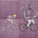 Плитка с узором Осьминог велосипедист варинант исполнения - 2 | Loft Concept в Тюмени