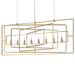 Люстра золотая из пересекающихся прямоугольных элементов Thin Intersecting Rectangles варинант исполнения - 2 | Loft Concept в Тюмени