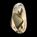 Бра овальное из стекла с золотым элементом Flow Texture  варинант исполнения - 7 | Loft Concept в Тюмени